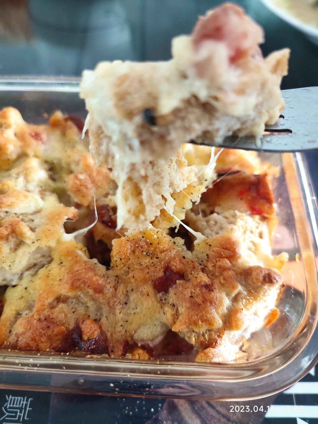 咸芝士面包布丁--北鼎烤箱食谱