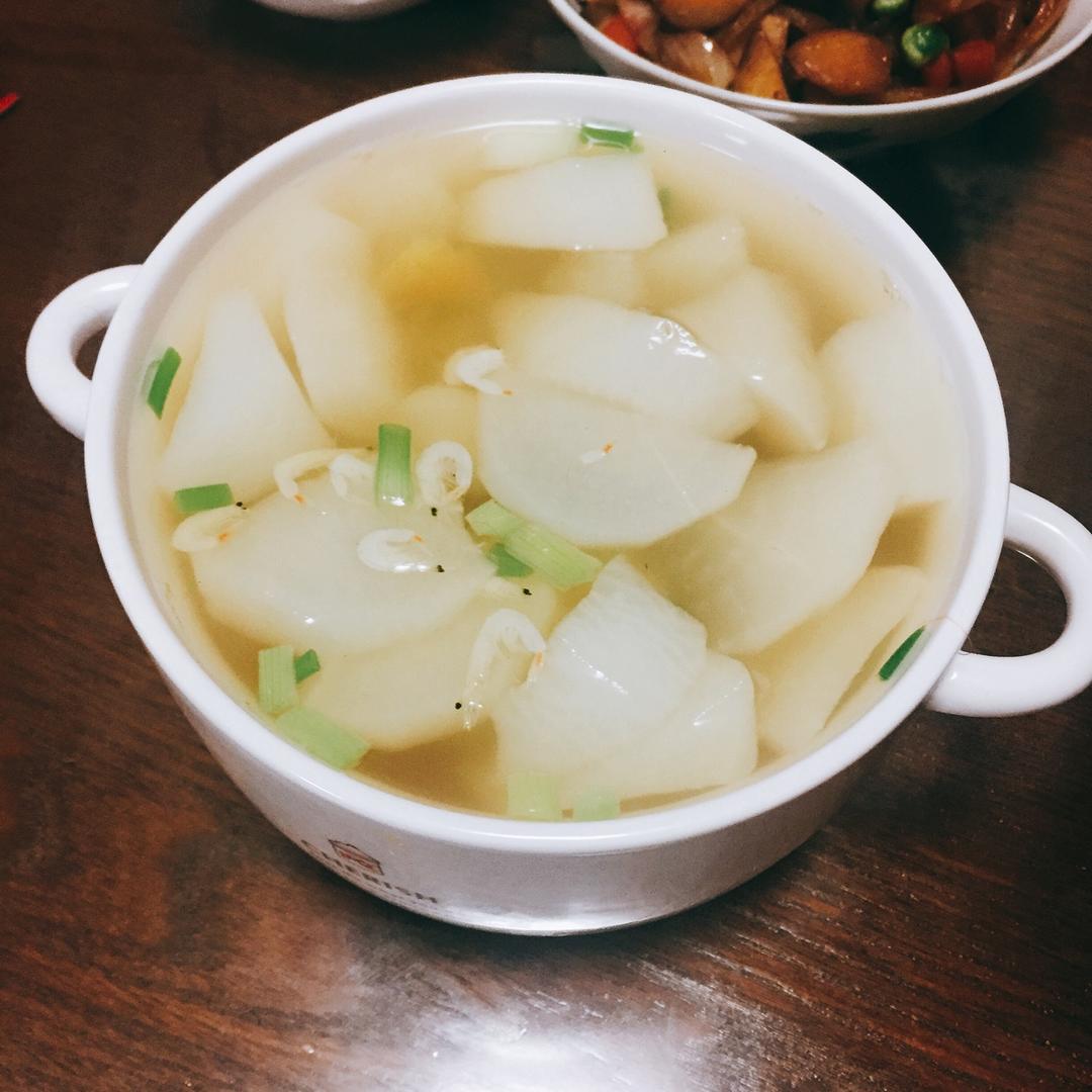 波克蛋做的萝卜虾皮汤