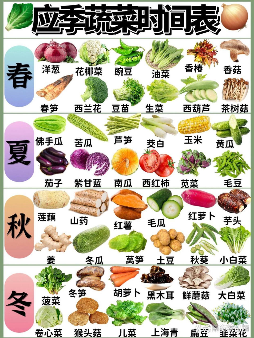 全年蔬菜时间表