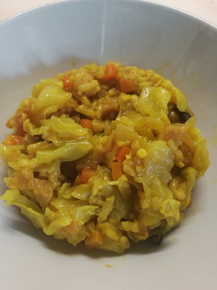 煲饭 🍚 咖喱包菜香菇菜脯饭的做法 步骤4