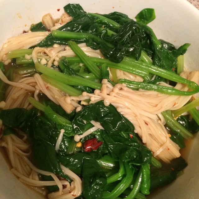 凉拌金针菠菜