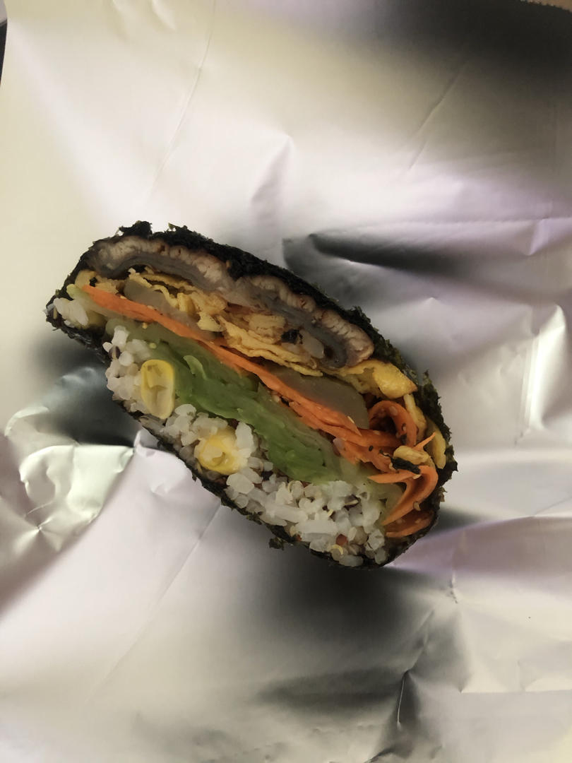 青瓜鳗鱼蛋丝全麦豆豆汉堡【健康一手握】