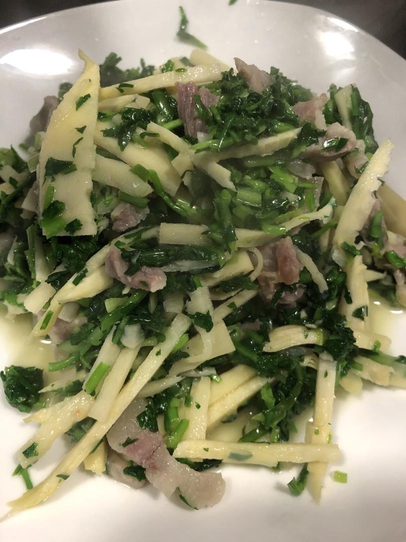 荠菜冬笋炒肉丝