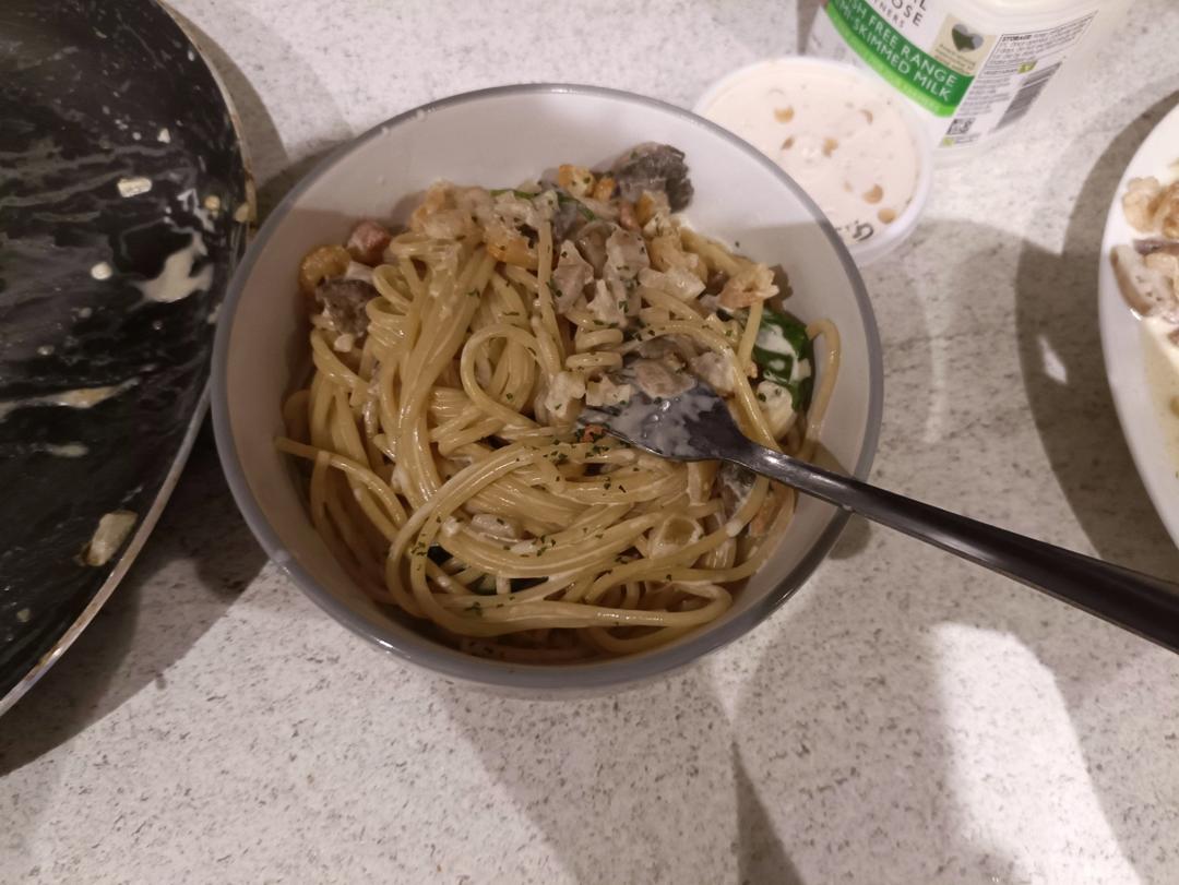 厨房小白也不会翻车的【奶油培根意大利面】