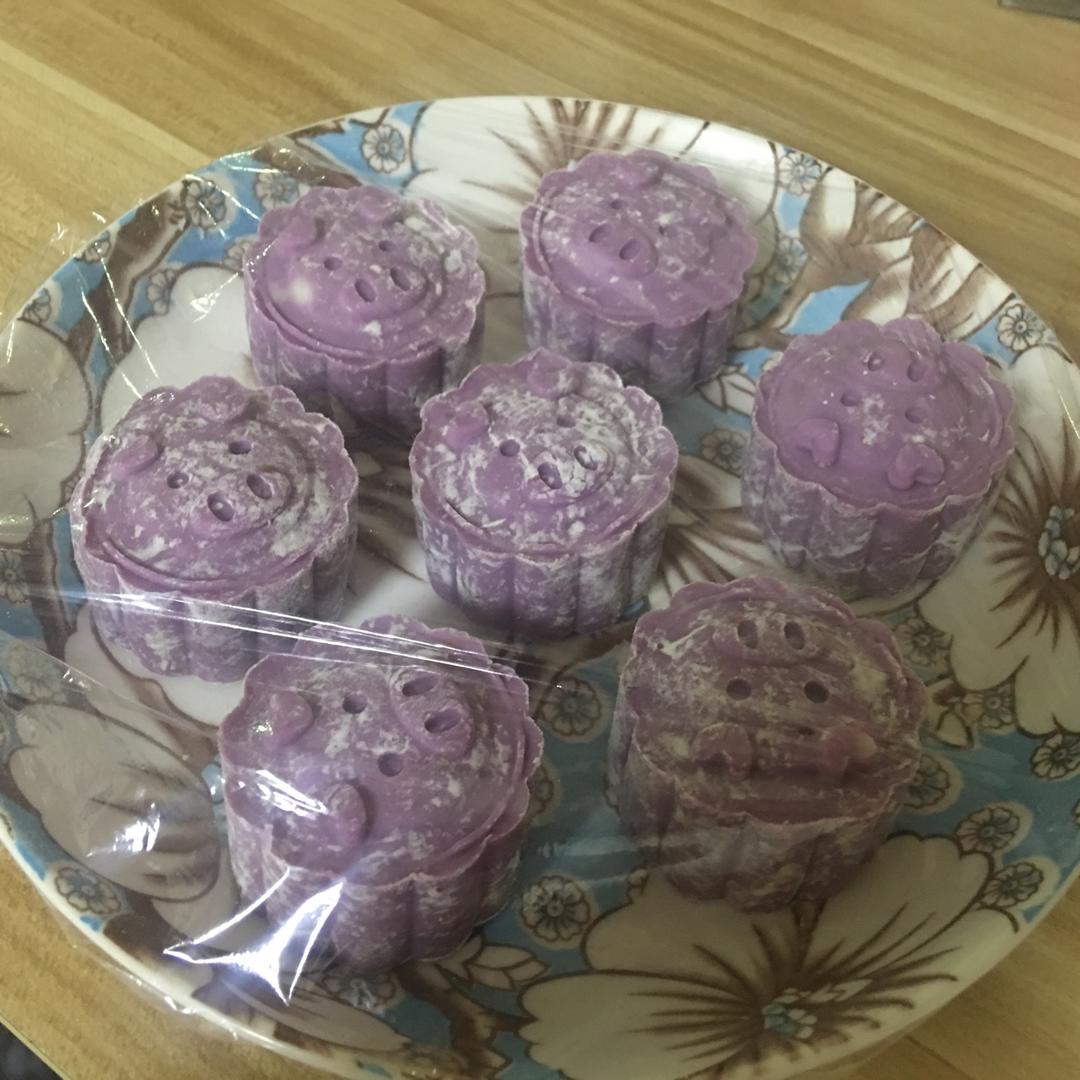 秒杀冰皮月饼的紫薯山药糯米糕