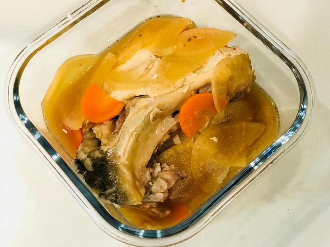 日式萝卜炖鰤鱼鱼头的做法步骤图 风 蒲 下厨房