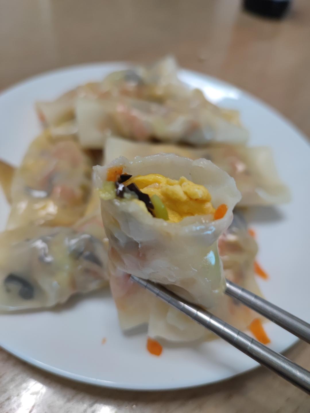 五彩素蒸饺