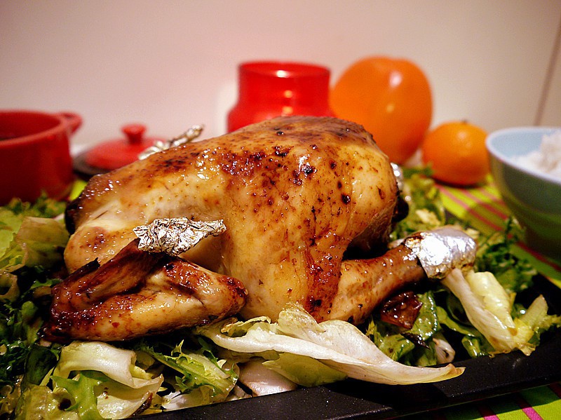 香菇填馅儿烤鸡