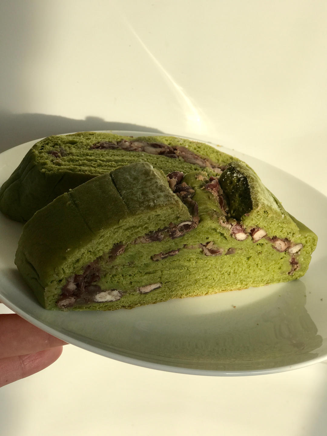 抹茶红豆牛奶哈斯面包