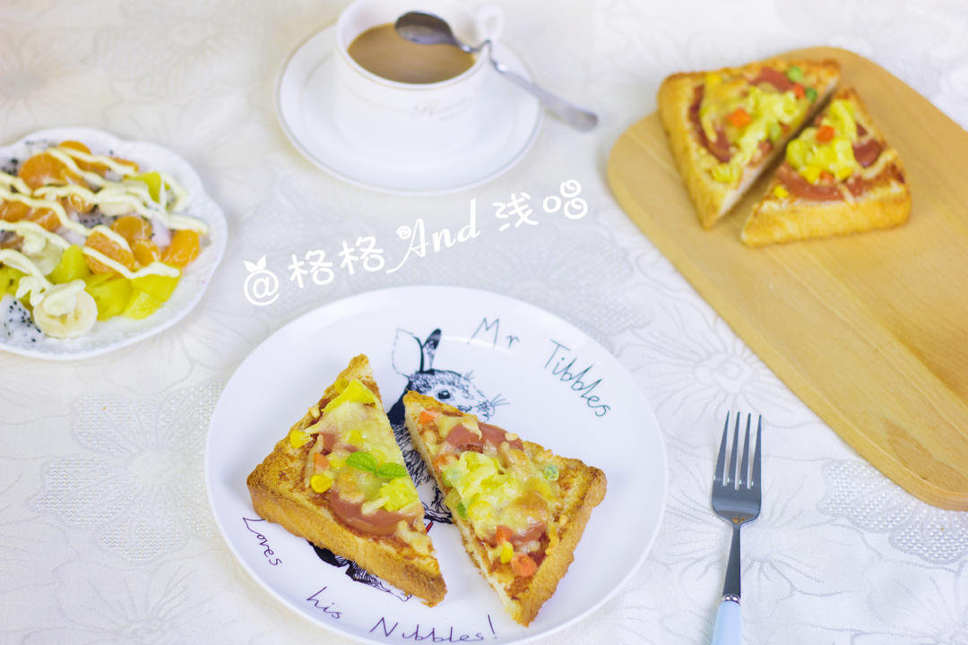 吐司面包水果小批萨 ，简单好吃哦~