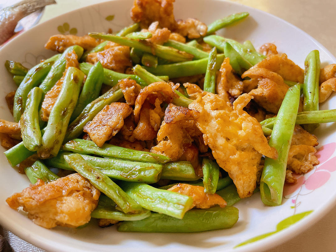 四季豆炒鸡蛋