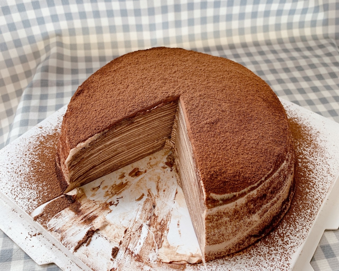 巧克力可可千层蛋糕平底锅版六寸免烤的做法
