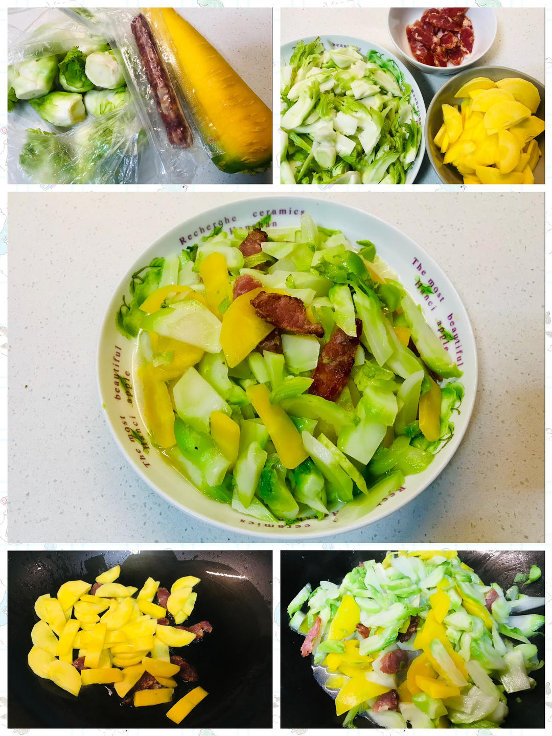（黄）萝卜儿菜炒腊肠
by wqy