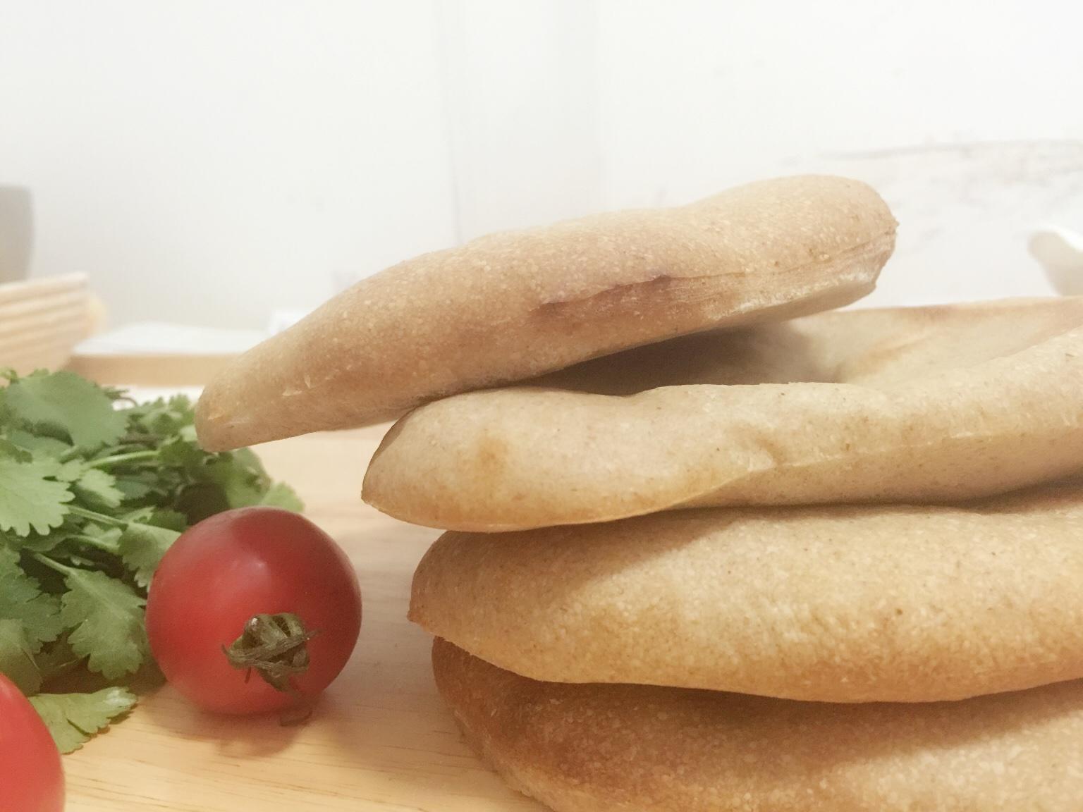 【面包食验】全麦皮塔饼 whole wheat pita bread