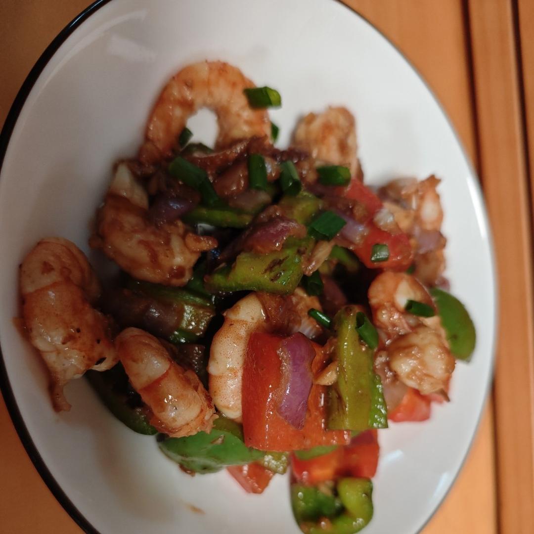 高维C彩椒炒虾仁 加备菜15分钟的减脂餐