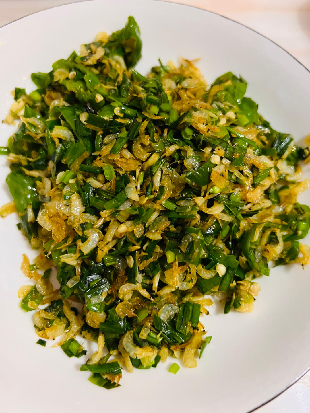 炒虾皮（卷饼配粥都好吃）