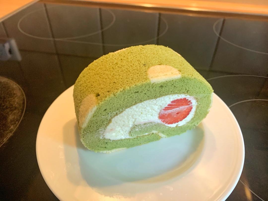 抹茶波点（条纹）蛋糕卷