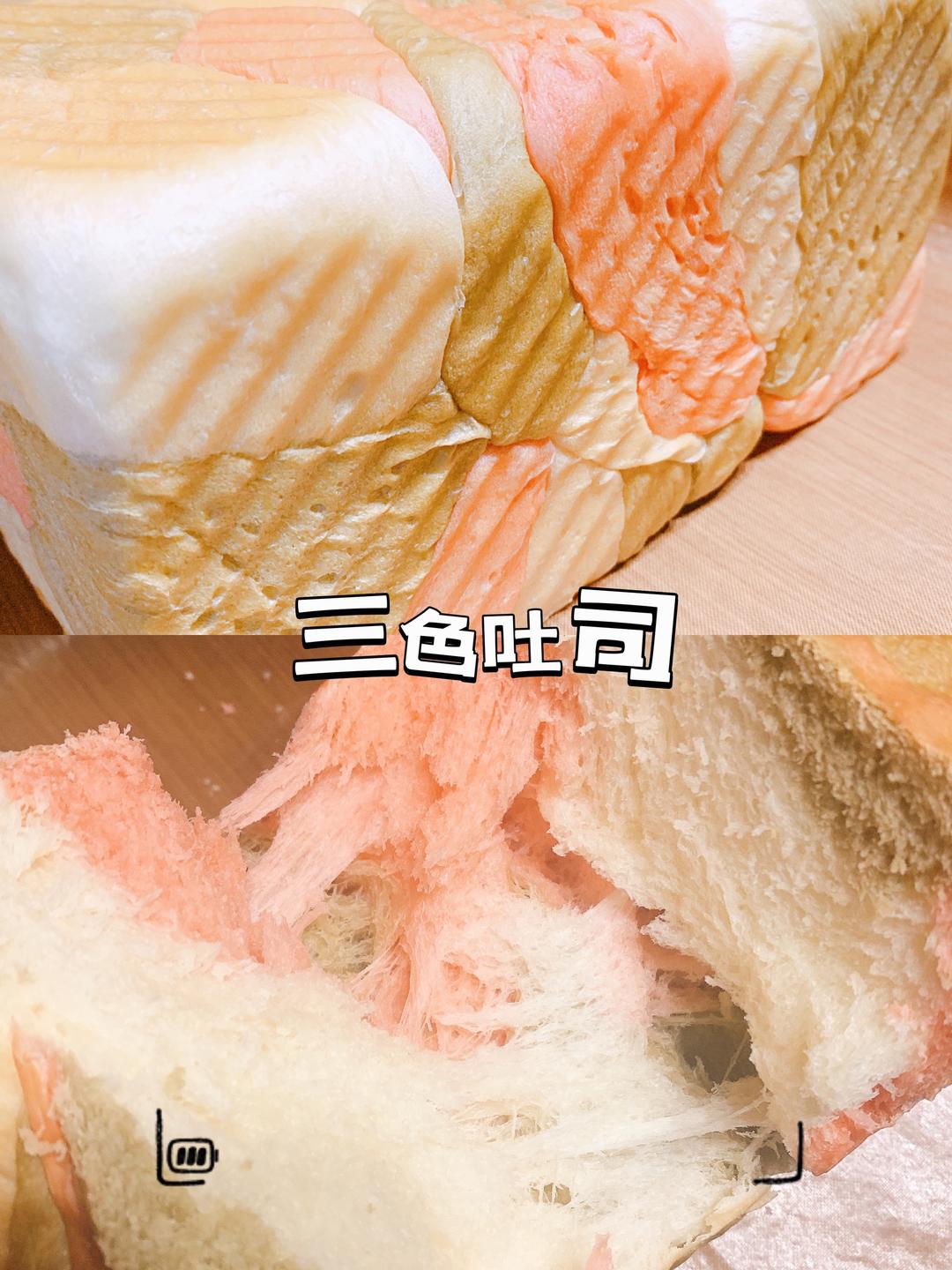 鲜艳的三色吐司