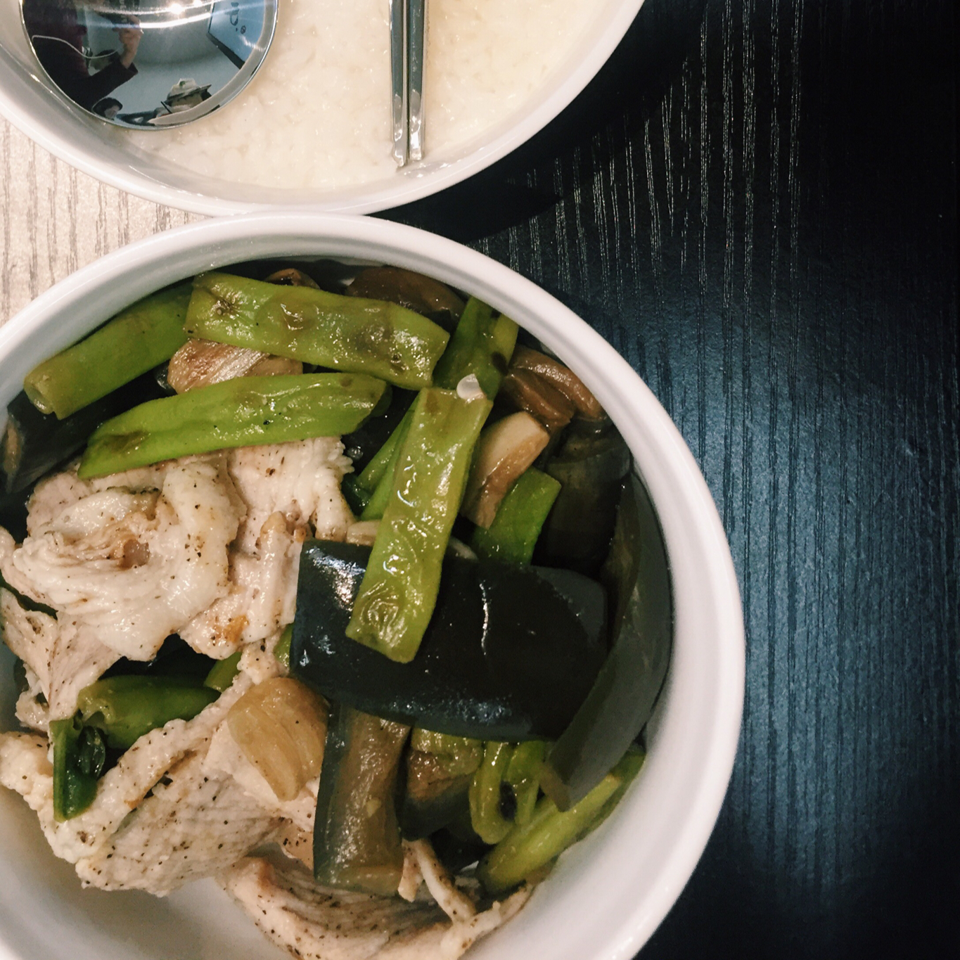 豆角炒茄子