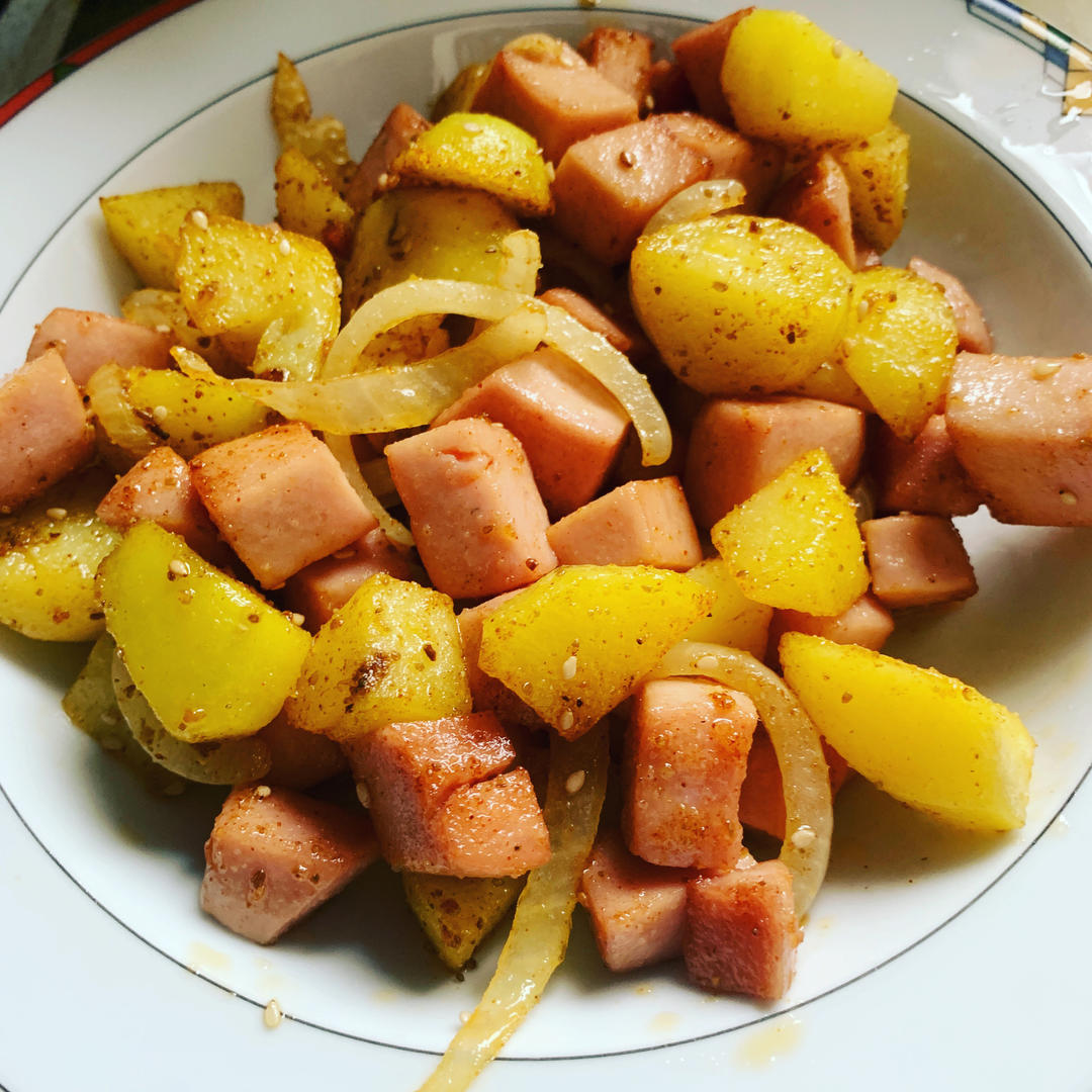 孜然土豆火腿肠 香辣过瘾还便宜！