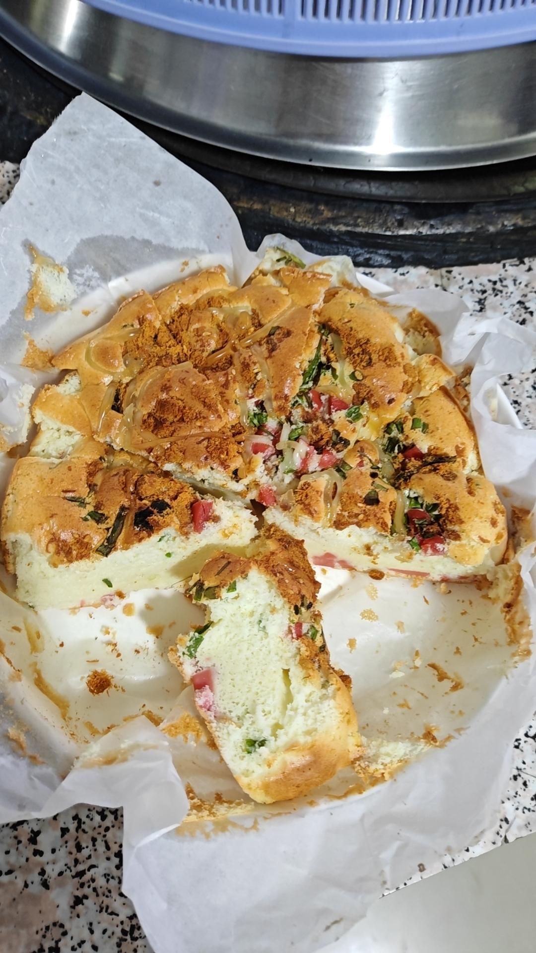 火腿香葱肉松蛋糕