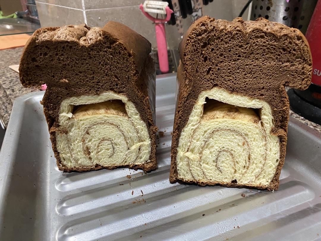 柔软的黑钻吐司🍞可可蛋糕夹牛奶吐司 一箭双雕的美味