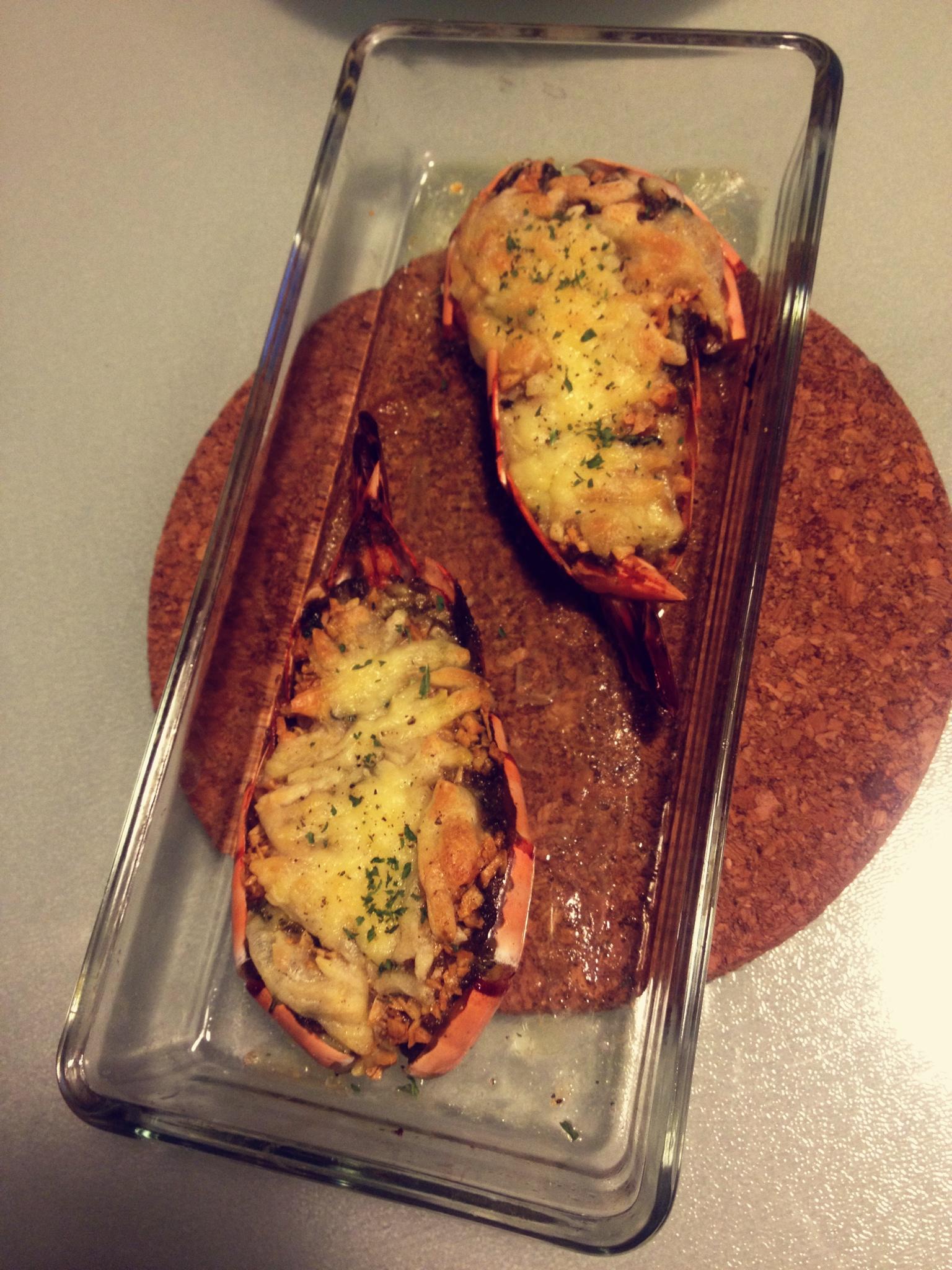 罗勒金蒜焗大虾的做法