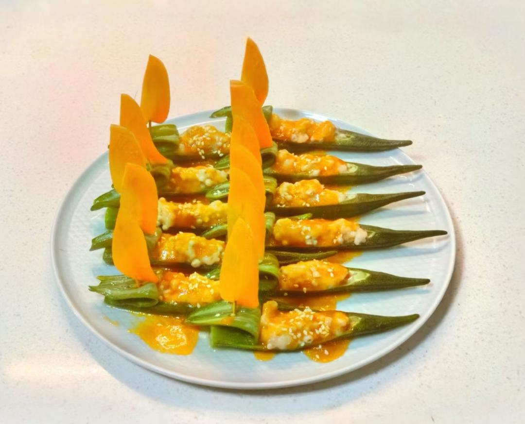 秋葵酿虾滑 by wqy