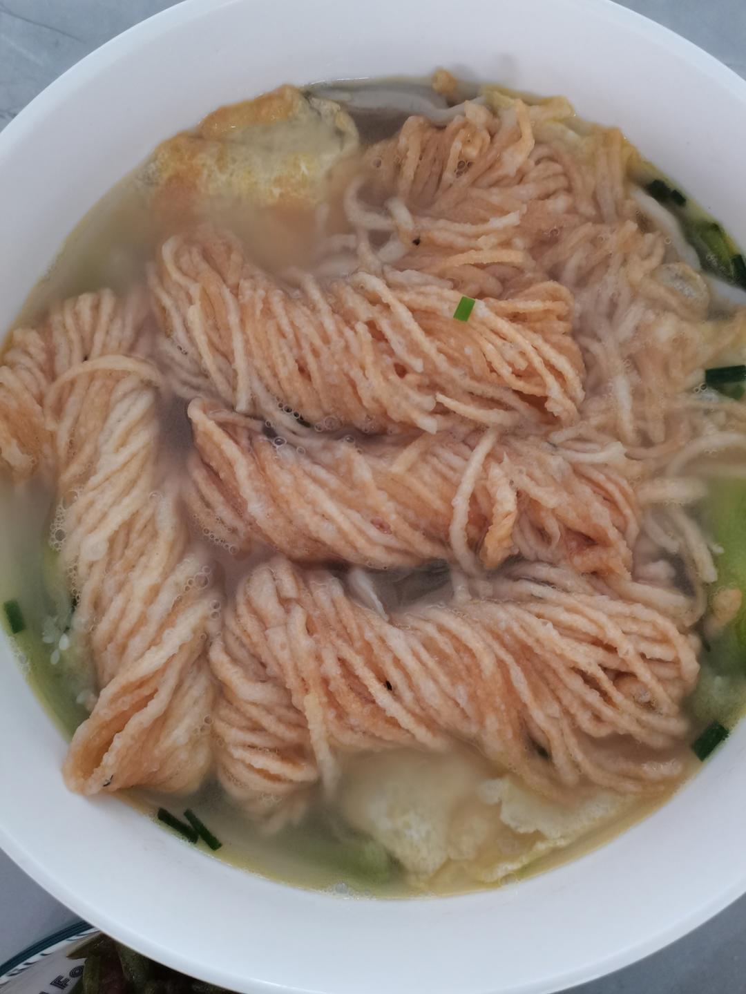 丝瓜馓子蛋汤