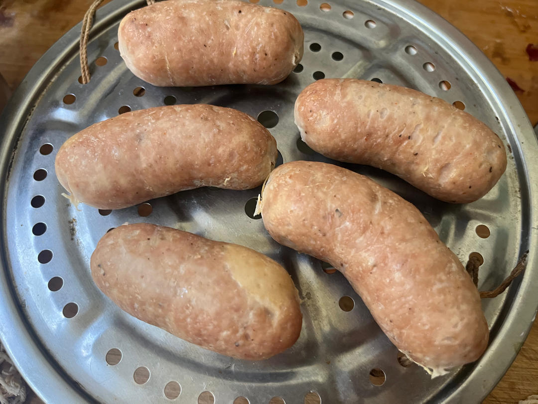 烤肠（自制脆皮肠，黑胡椒口味）