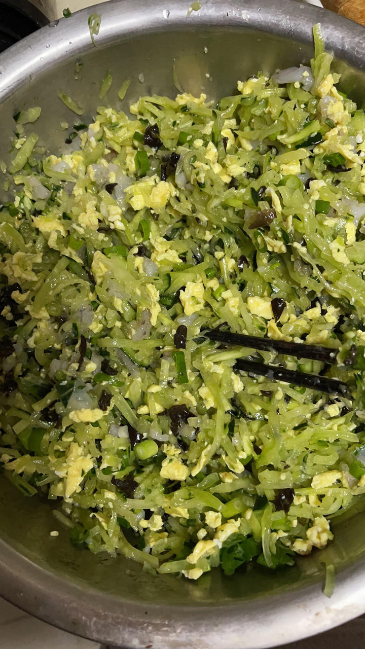 黄瓜鸡蛋水饺（口味清爽！初伏饺子）皮薄馅大