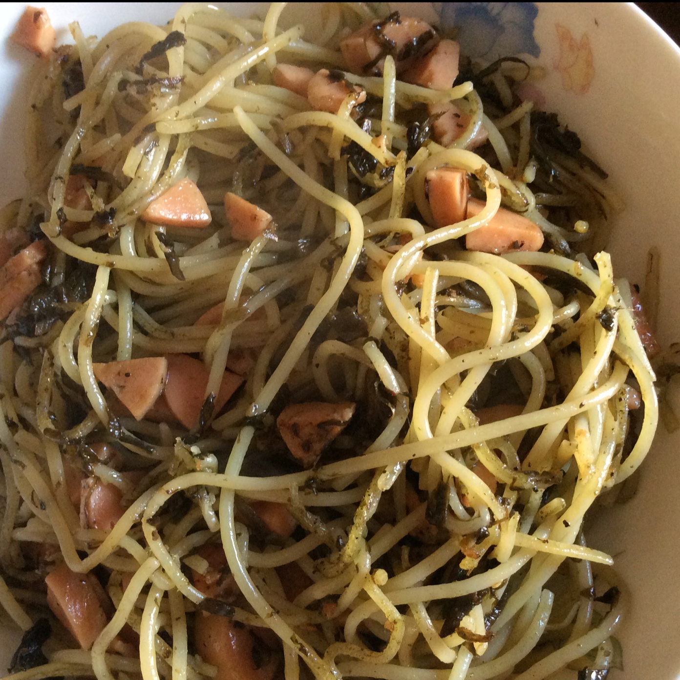 可能是最好吃系列--橄榄菜培根意面