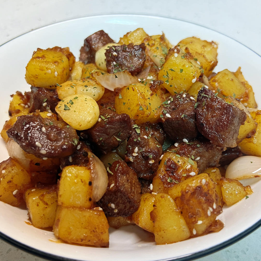 香辣孜然土豆牛肉粒，这么做巨巨巨好吃！！