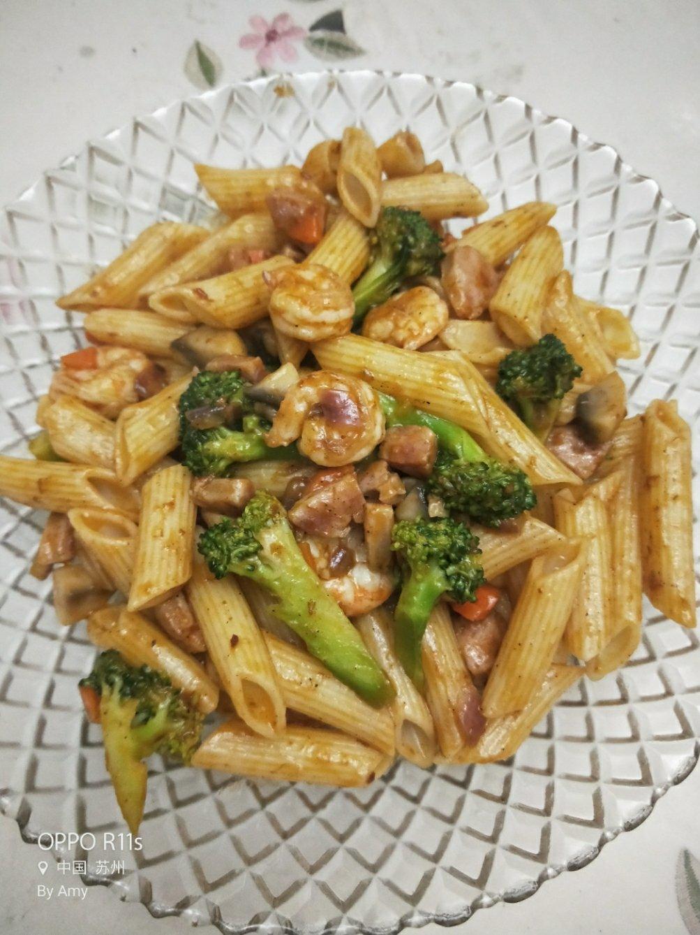 【山姆通心粉】虾仁时蔬炒意粉