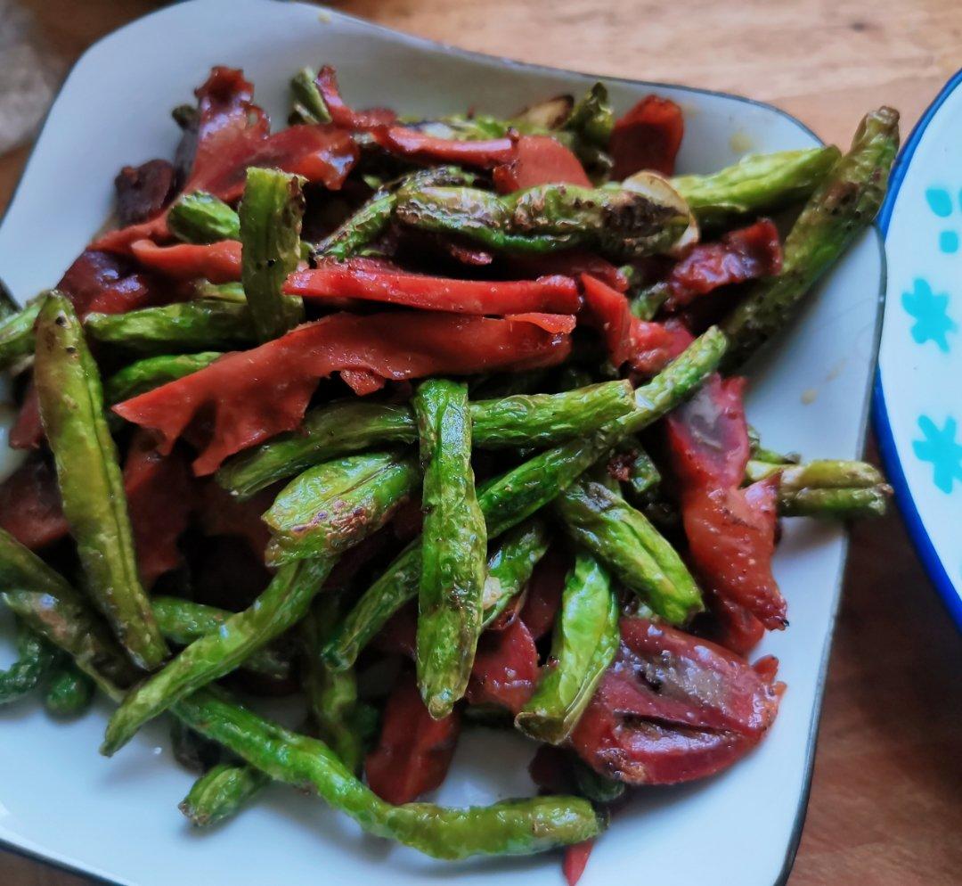 干煸豆角炒鸡胗