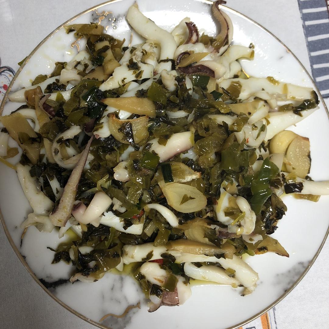 雪菜墨鱼丝