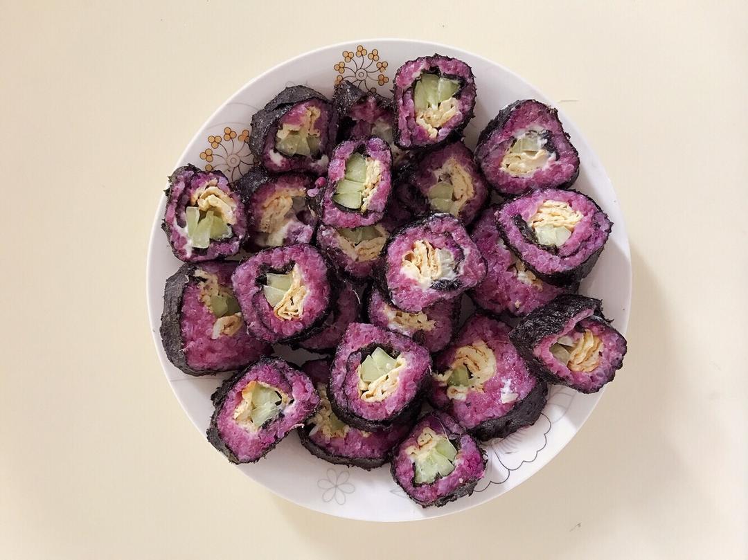 沙海行旱舟做的紫薯寿司