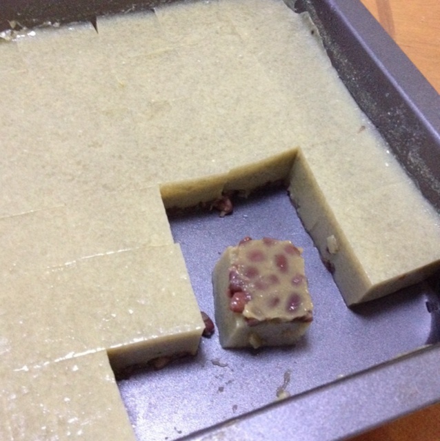 抹茶椰汁红豆糕