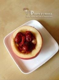 桂花枸杞酿苹果的做法 步骤2