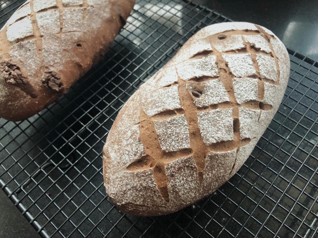 全麦亚麻籽核桃可可软欧