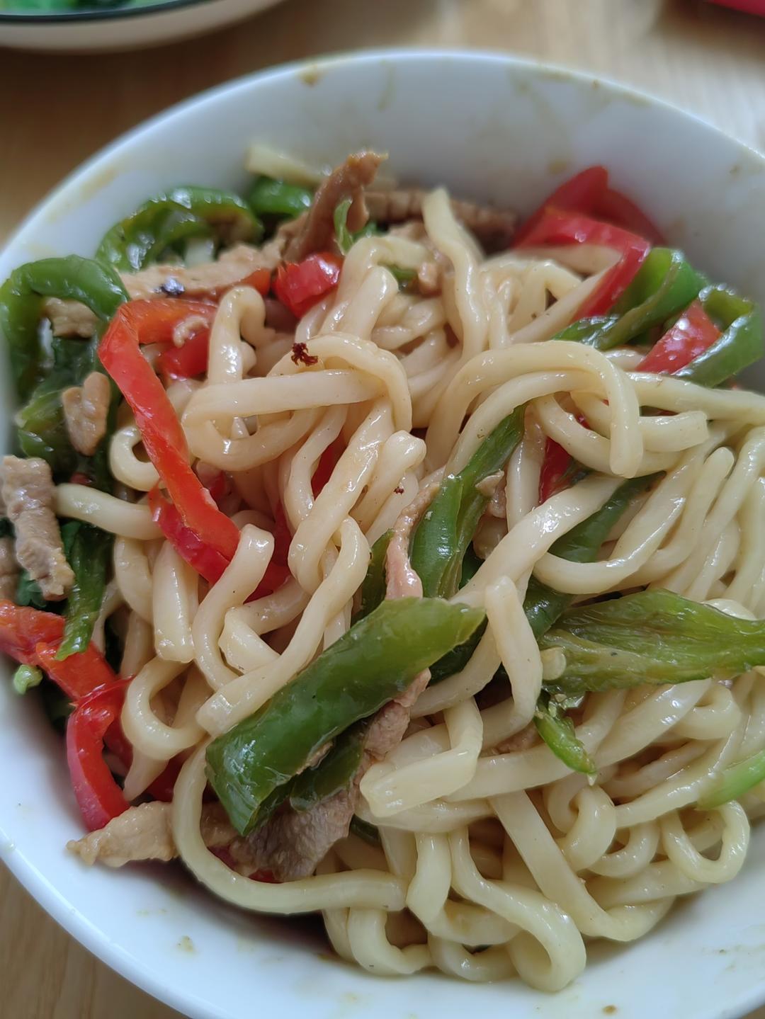 双椒肉丝面