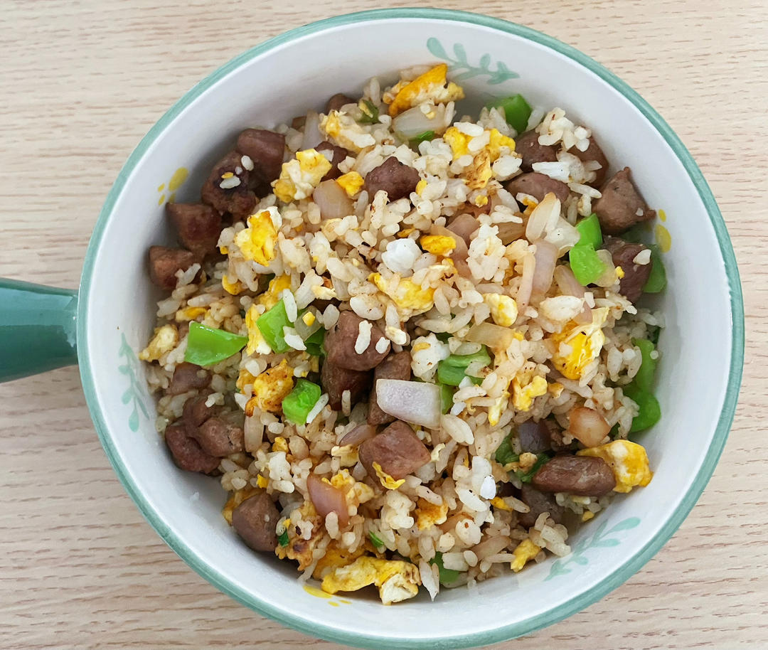 炒饭系列1⃣️好吃😋营养🤩菜多饭少的“苦菜牛肉干巴鸡蛋炒饭”