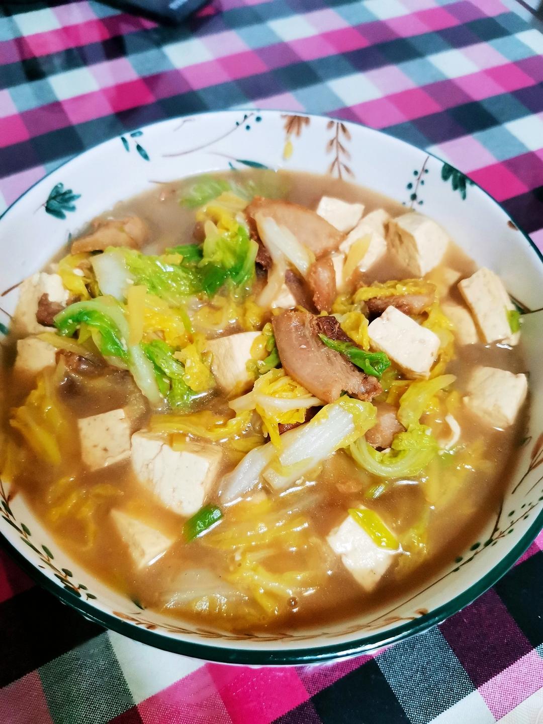 冬季最爱的家常菜！大白菜炖大豆腐或干豆腐