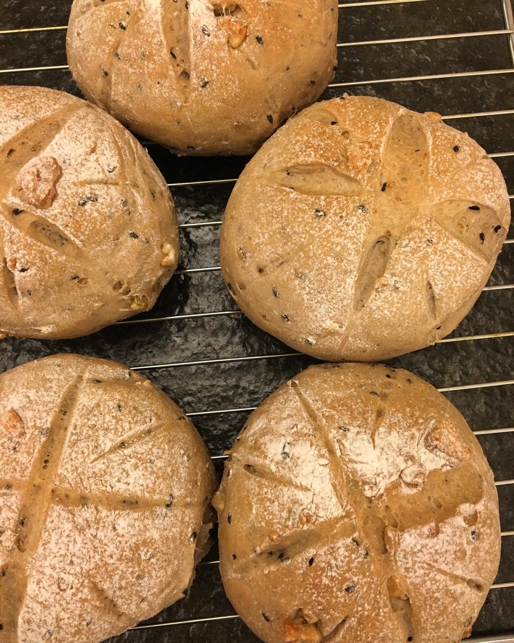 爱吃是天性那就愉快的做吧做的红糖全麦欧包(全营养:核桃 黑芝麻)