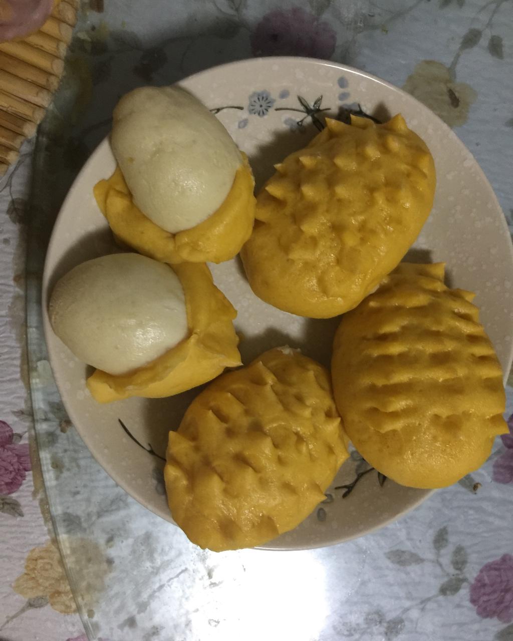南瓜紫薯花样馒头