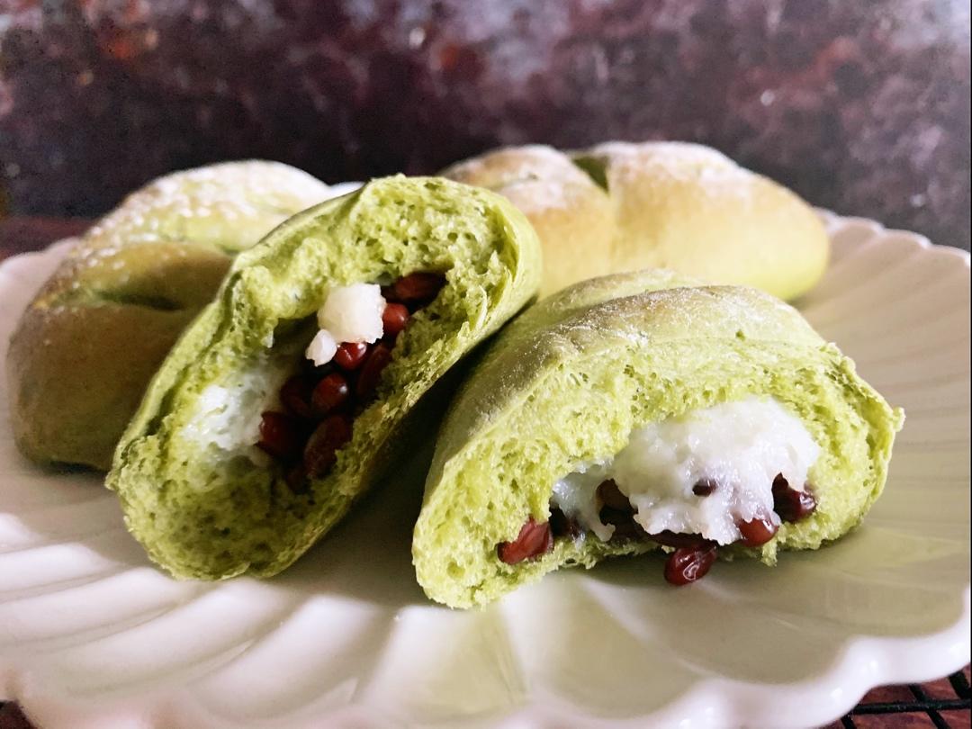 抹茶蜜豆软欧包