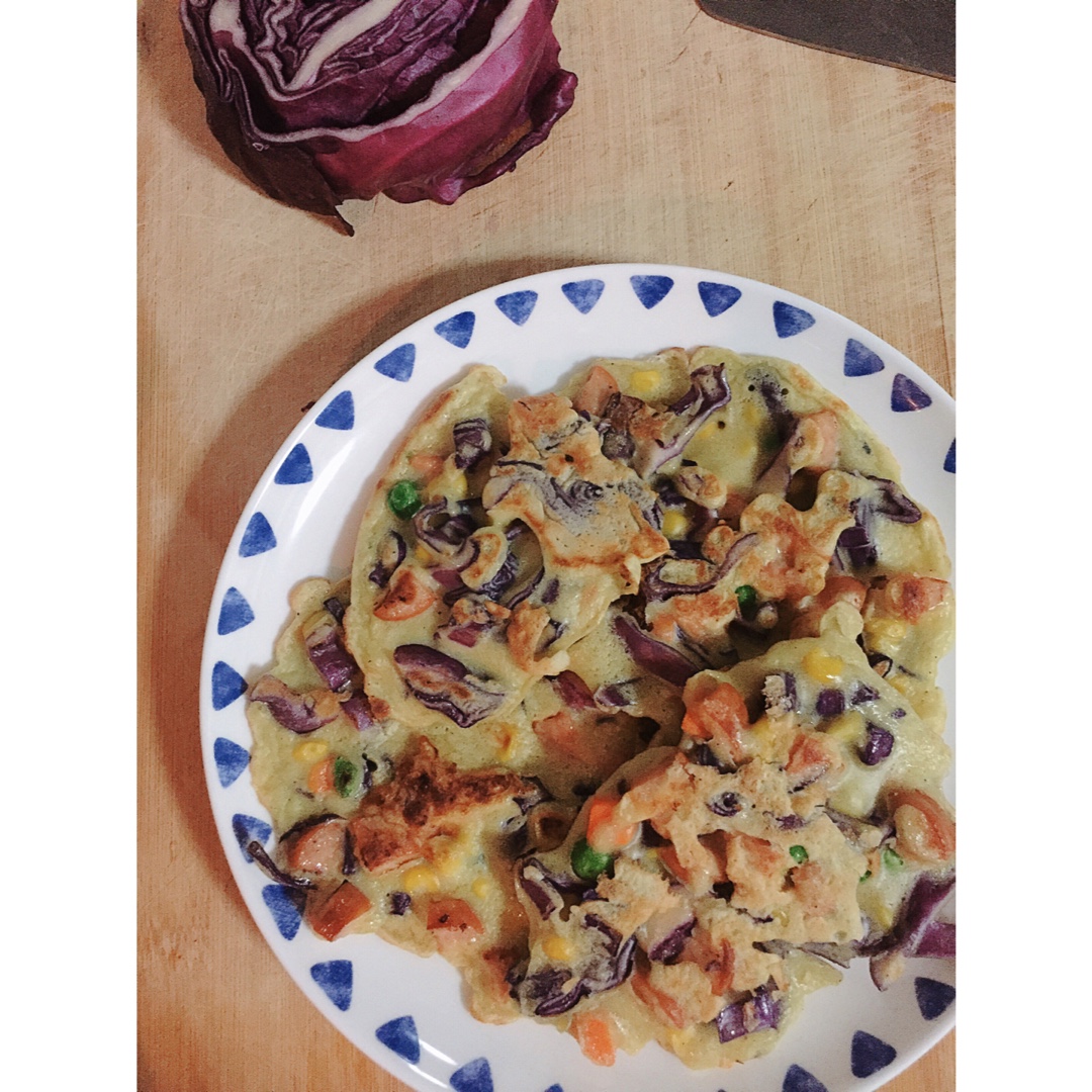 快手杂菜鸡蛋饼