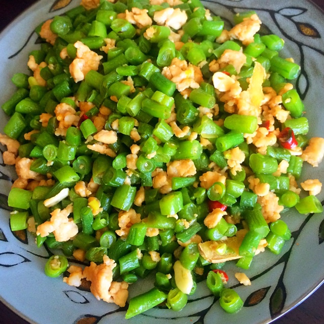 肉沫豆角下饭菜