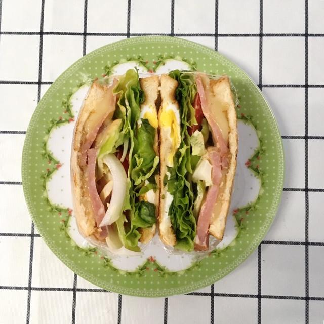 如何做超厚的沼三明治~详细tip！牛油果鸡蛋午餐肉三明治~