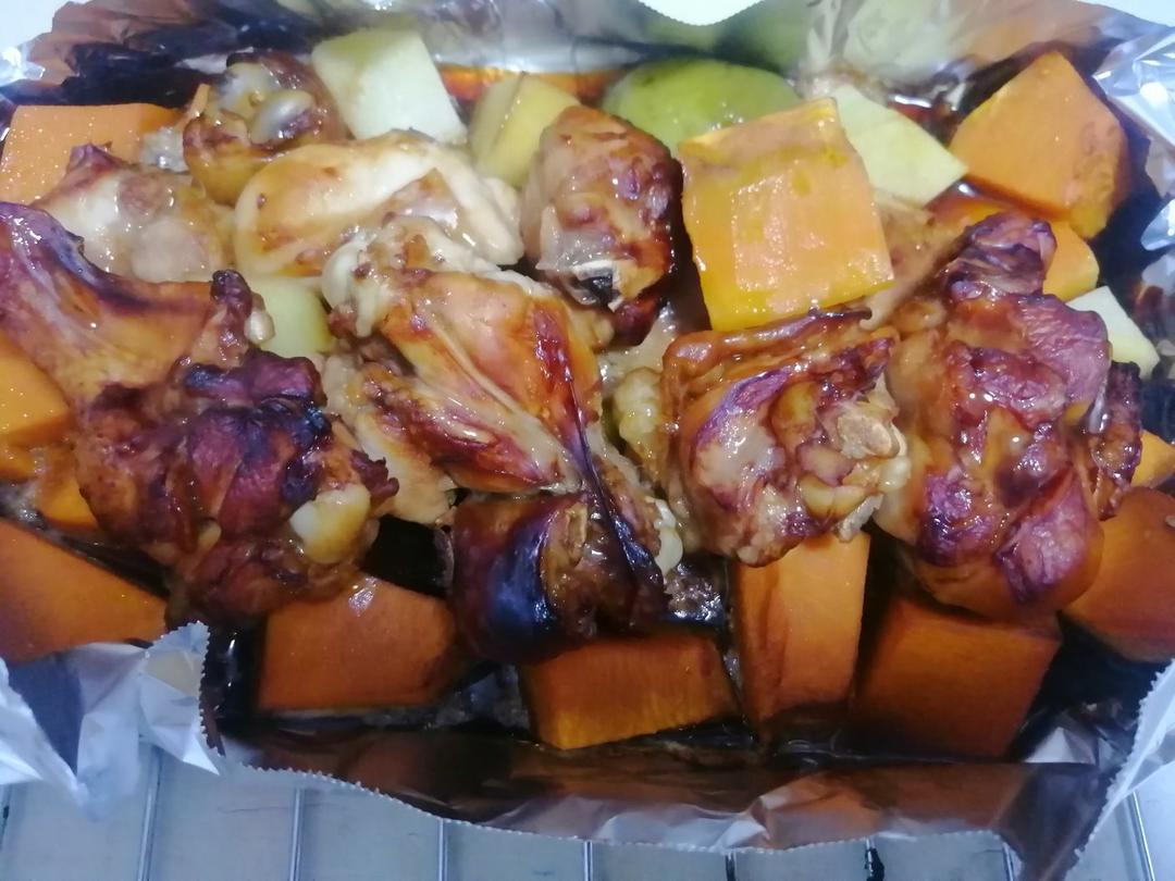 鸡肉烤时蔬